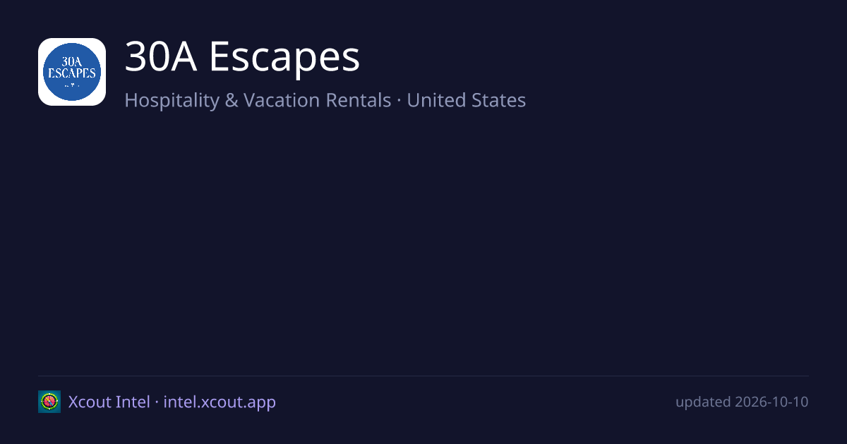 30A Escapes — share card preview