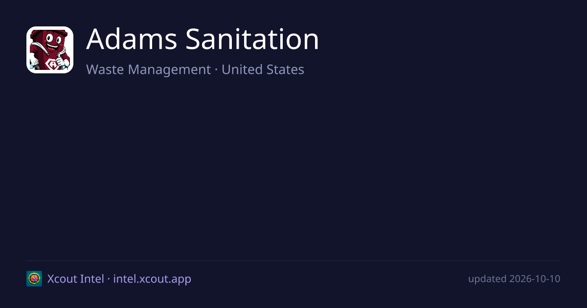 Adams Sanitation — share card preview