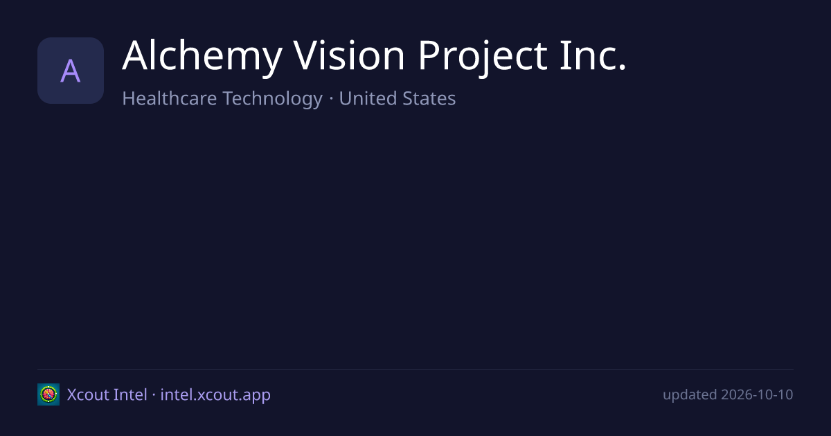 Alchemy Vision Project Inc. — share card preview