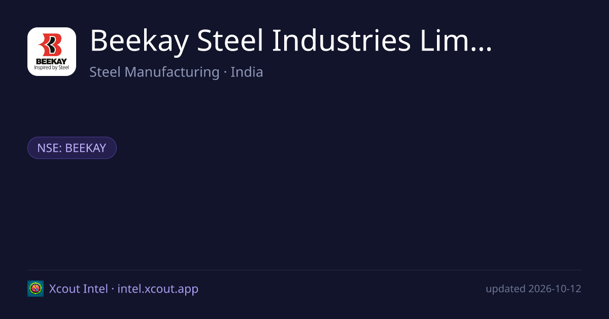 Beekay Steel Industries Limited — share card preview