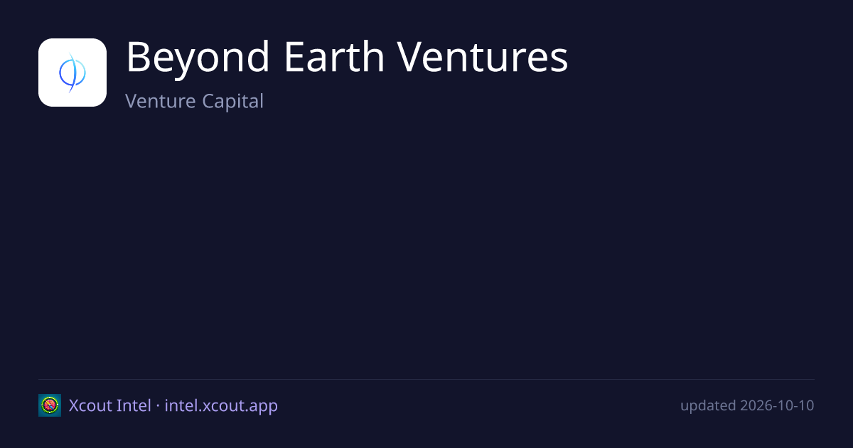 Beyond Earth Ventures — share card preview