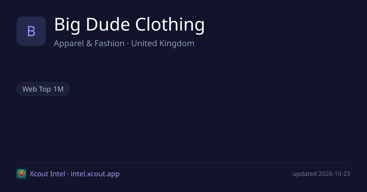 Big Dude Clothing — share card preview