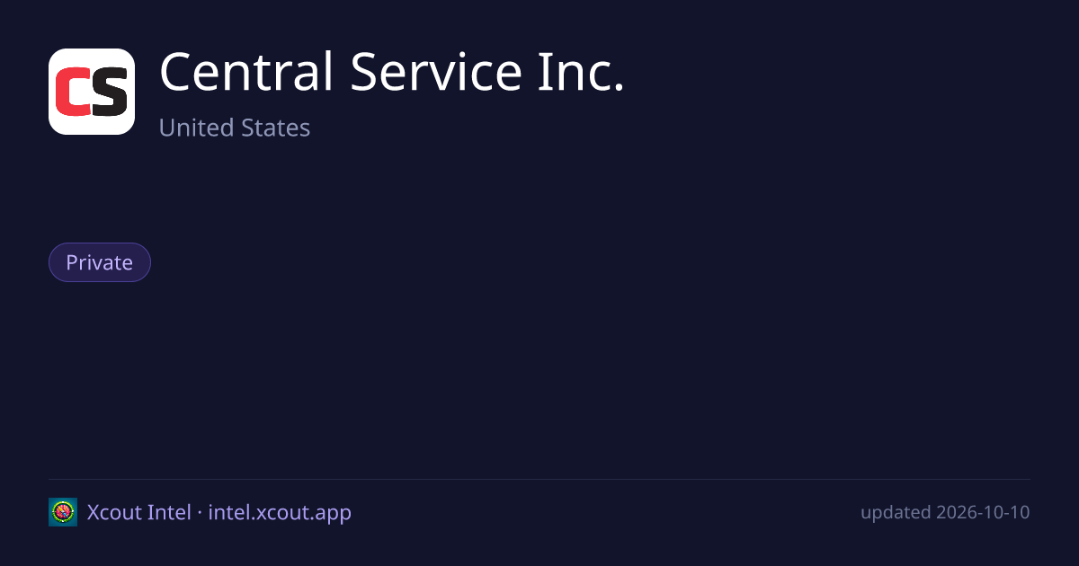 Central Service Inc. — share card preview