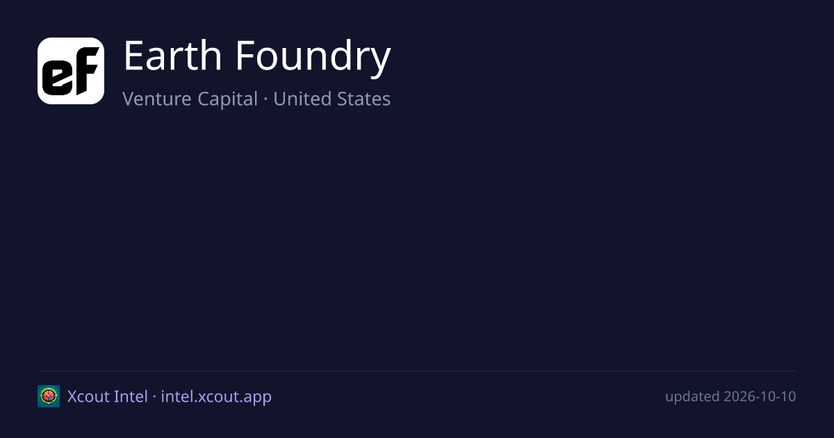 Earth Foundry — share card preview