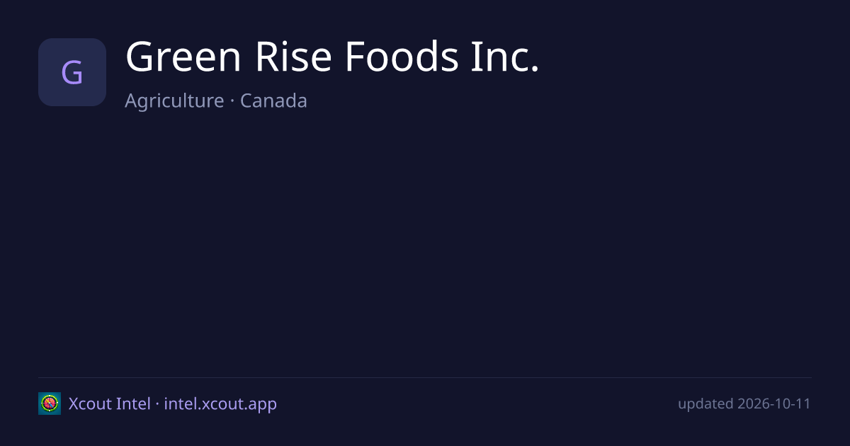 Green Rise Foods Inc. — share card preview