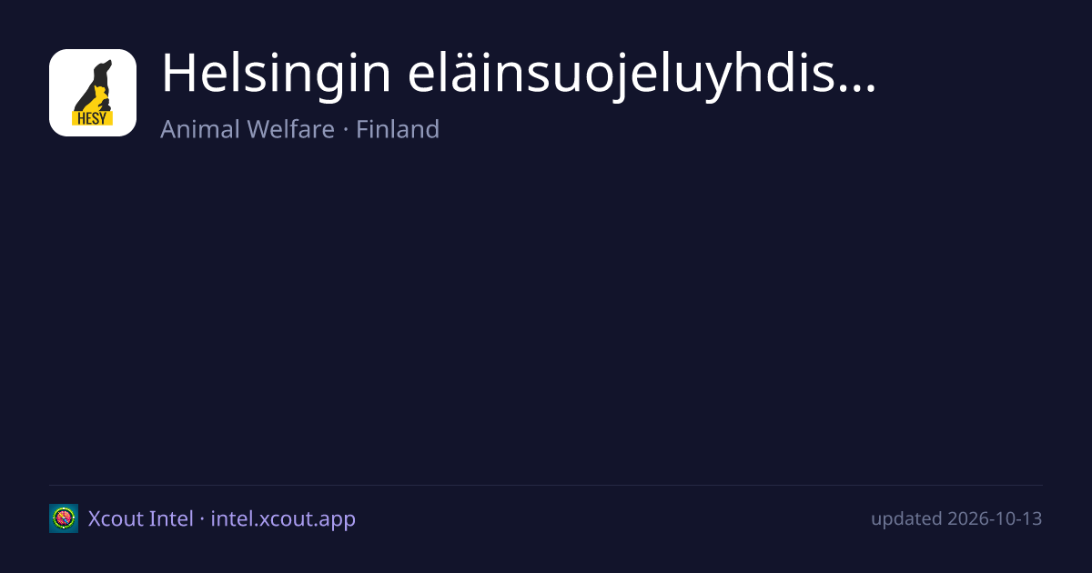 Helsingin eläinsuojeluyhdistys HESY — share card preview