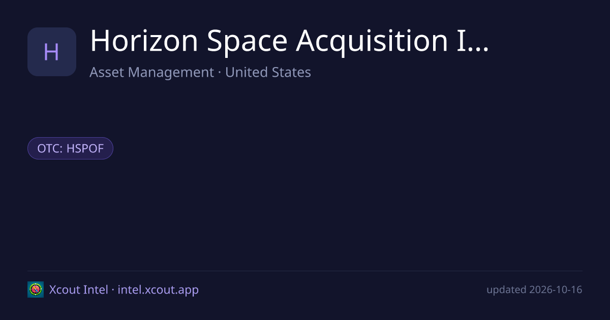 Horizon Space Acquisition I Corp. — share card preview