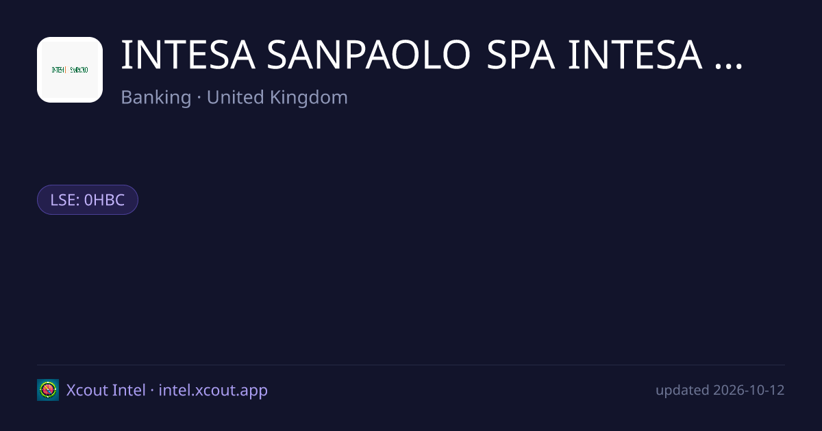 INTESA SANPAOLO SPA INTESA SANPAOLO — share card preview