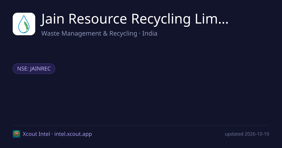 Jain Resource Recycling Limited — share card preview