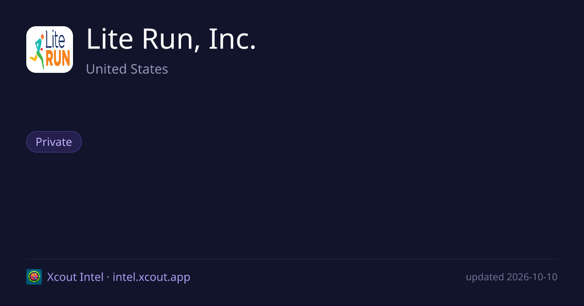 Lite Run, Inc. — share card preview