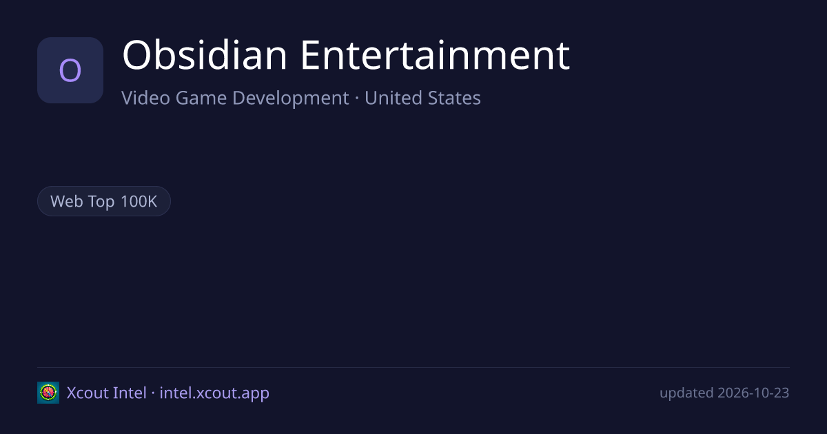 Obsidian Entertainment — share card preview