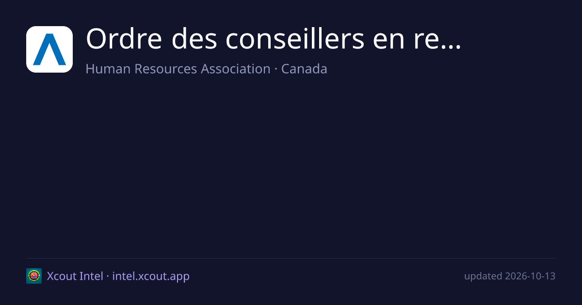 Ordre des conseillers en ressources humaines agréés — share card preview