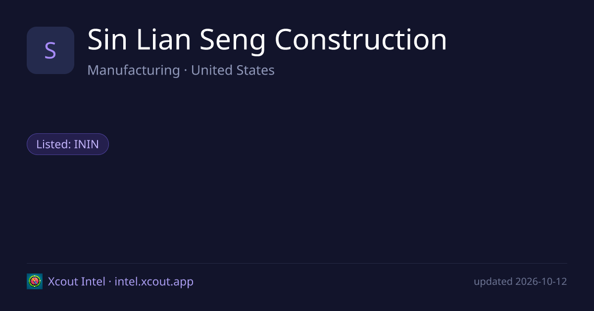 Sin Lian Seng Construction — share card preview