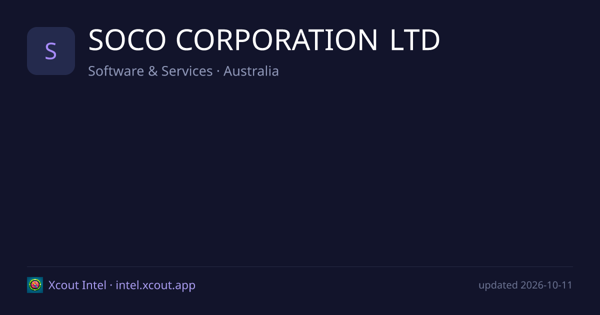SOCO CORPORATION LTD — share card preview