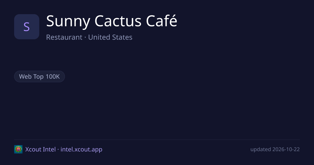 Sunny Cactus Café — share card preview