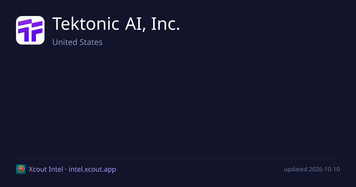Tektonic AI, Inc. — share card preview