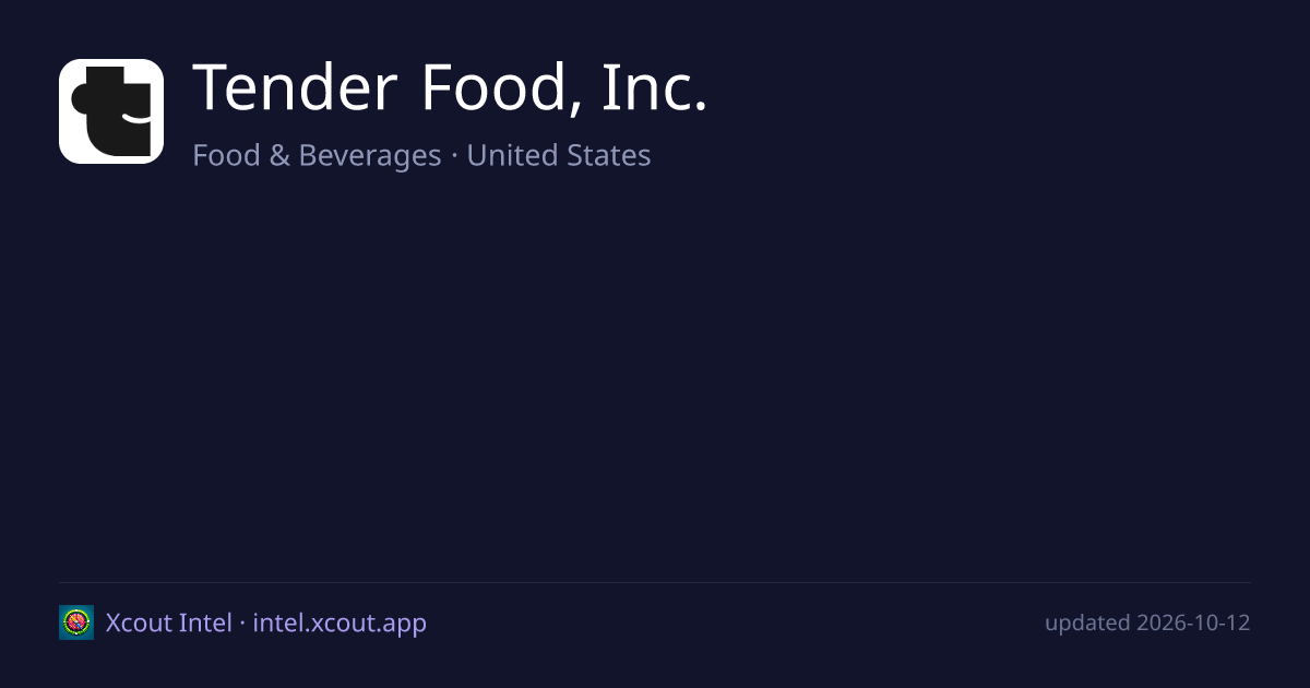 Tender Food, Inc. — share card preview