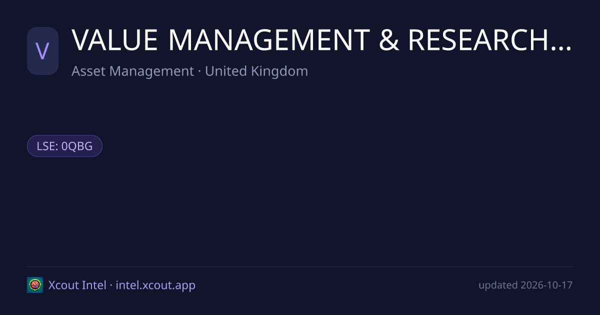 VALUE MANAGEMENT & RESEARCH K — share card preview